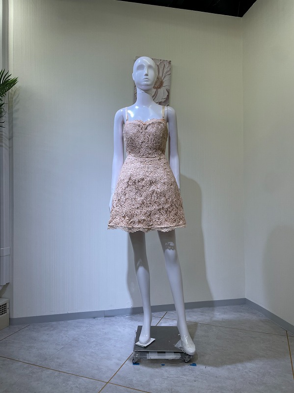 【レンタルドレス 4568】バストレース切替ケミカルレースフレアキャミミニドレス ピンク【ELISABETTA FRANCHI】